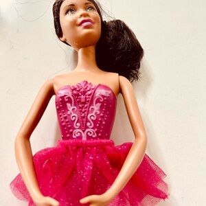 Cute Ballerina Barbie Fashion Doll 13" in Pink Tutu Glitter Skirt Dance Costume